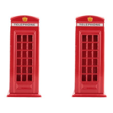 2X Metal Rojo Banco de Cabina de Teléfono de Londres de Inglés Británico Banco de Moneda de Ahorro Hucha Caja