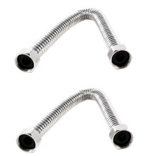 2X Bathroom 19mm Stainless Steel Shower Hose Shower Hose 30cm Silver