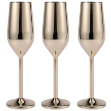 6 Pezzi / Set Infrangibili Bicchieri di Champagne Nel Acciaio Inossidabile Spazzolato Nozze D'Oro Tostatura Flauti Champagne Bere Tazza Festa