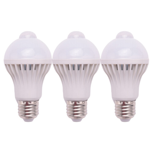 3X E27 LED Bulb Light Motion Sensor Light LED PIR Motion Sensor Lamp Globe Bulb Light Lamp, 5W