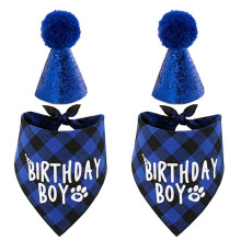 2X Verjaardagsfeestartikelen voor Honden, Verjaardagshoed voor Huisdieren en Bandana-Set voor Hondenverjaardag