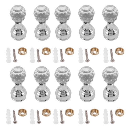 10Pc Crystal Decorative Wall Hooks Towel Hook Brass Coat Hook Hangers Wall Mounted Robe Hook Bathroom Accessories