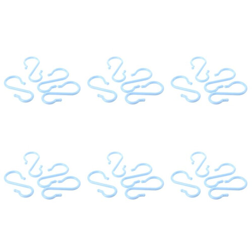 24 x Crochet de Forme de S en Plastique Bleu