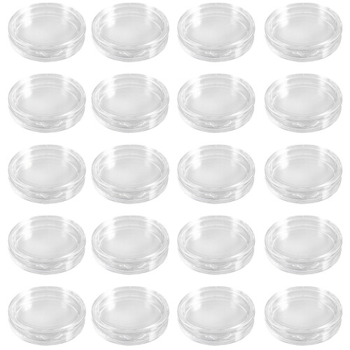 20 Pcs Small Round Transparent Plastic Coin Capsules Box 40mm