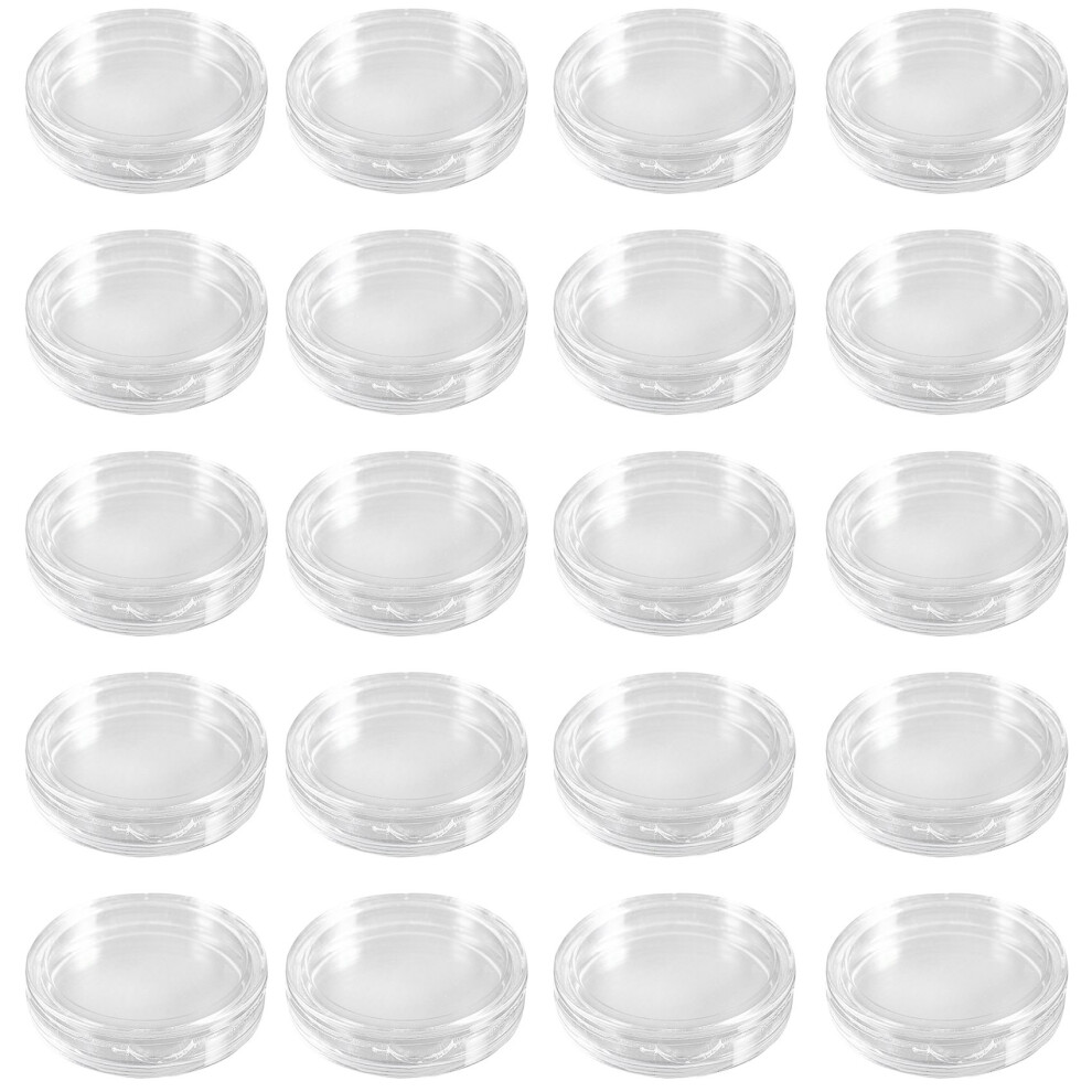 20 Pcs Small Round Transparent Plastic Coin Capsules Box 40Mm Brecantia