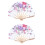 2X Bamboo Flower Printed Japanese Style Foldable Hand Held Fan Gift Decor 1