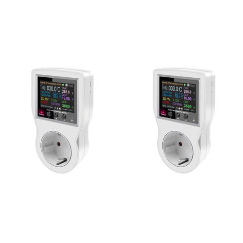 2X Tuya Wifi Thermostat Socket 16A AC220V Digital Temperature Controller Socket Outlet Timer  Sensor EU Plug