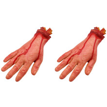 2X Bloody Horror Scary Halloween Prop Fake Severed Life Size Arm Hand House Scary Bloody