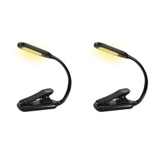 2X Book Light,Rechargeable Reading Light,9 LED Book Light for Reading in Bed with 3 Brightness,Easy Clip Reading Lamp