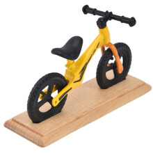 Miniatur Hausdeko aus Metall & Holz, Mountainbike Gelb, 1:12 Maßstab