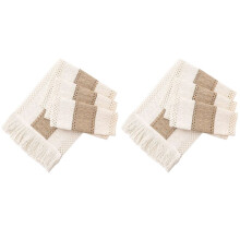 2X Farmhouse Boho Table Runner,Stitching Handmade Crochet Bohemian Style,Suitable for Dining Table Decoration 180cm