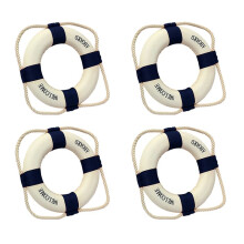 4X Welcome Aboard Foam Nautical Life Lifebuoy Ring Boat Wall Hanging Home Decoration 50cm