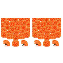 Marigold Flower Heads Bulk, 200Pcs Artificial Flowers Heads for Garlands Crafts, Silk Marigold Fake Flowers, Orange