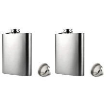 2X Hip Flask with Funnel, 4 Oz Stainless Steel Whiskey Flask Leak Proof, Portable Pocket Hip Flask for Liquor