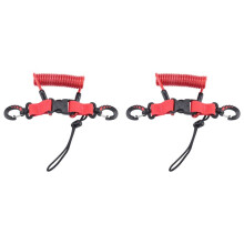 2X Scuba Diving Lanyard Coil Springs Camera Lanyard Spiral with Ring Dive for Dive Lights Underwater Diving Rods,Red