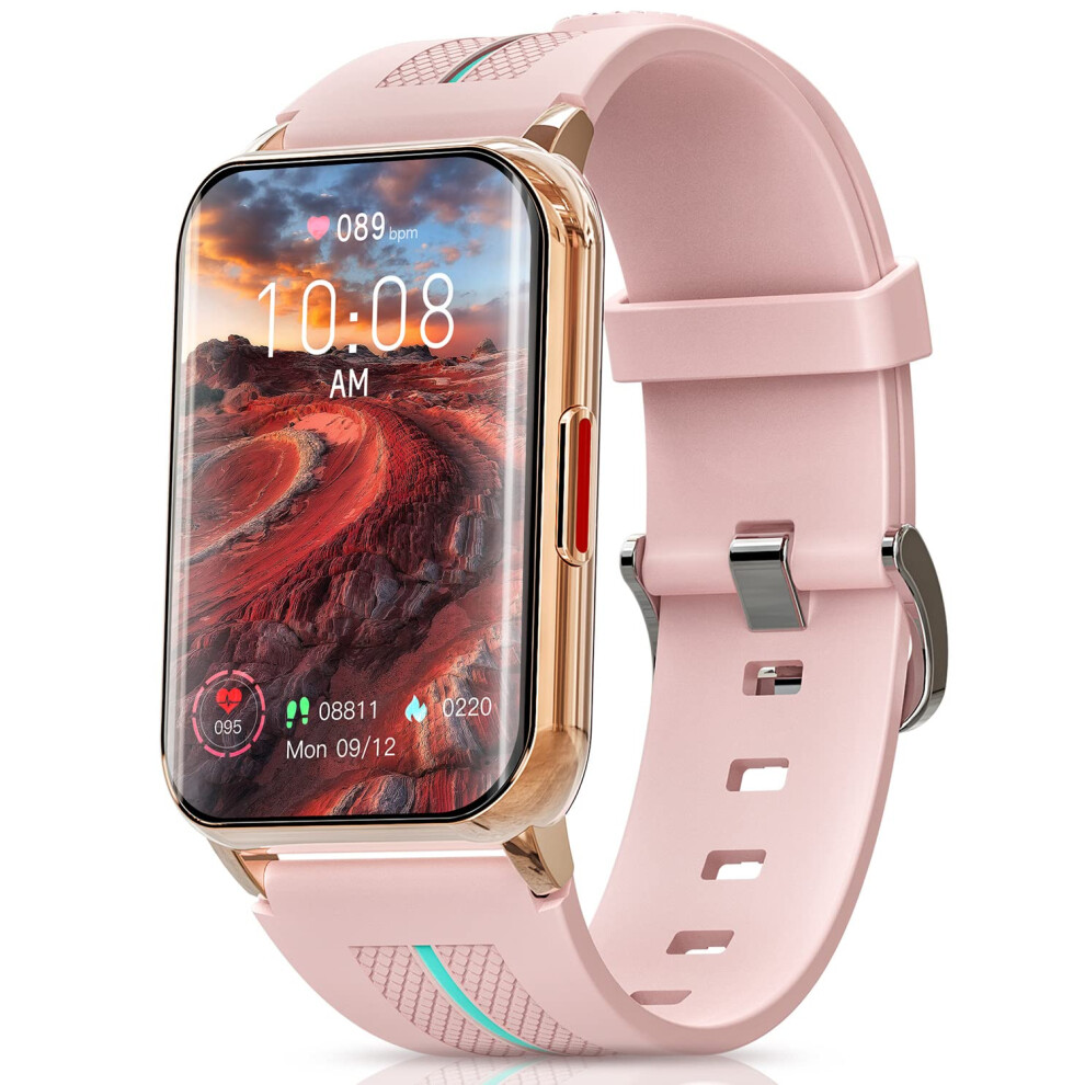 Smart Watch For Android And Ios, 1.47 Inch Touch Screen Fitness Tracker With Heart Rate, Spo2 Monitor, Ip68 Waterproof Pink 9330225955382