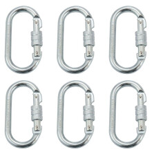 6X O Shape 25KN Alloy Steel Safety Buckle Professional Rock Climbing Carabiner Mountaineering Buckle Main Lock
