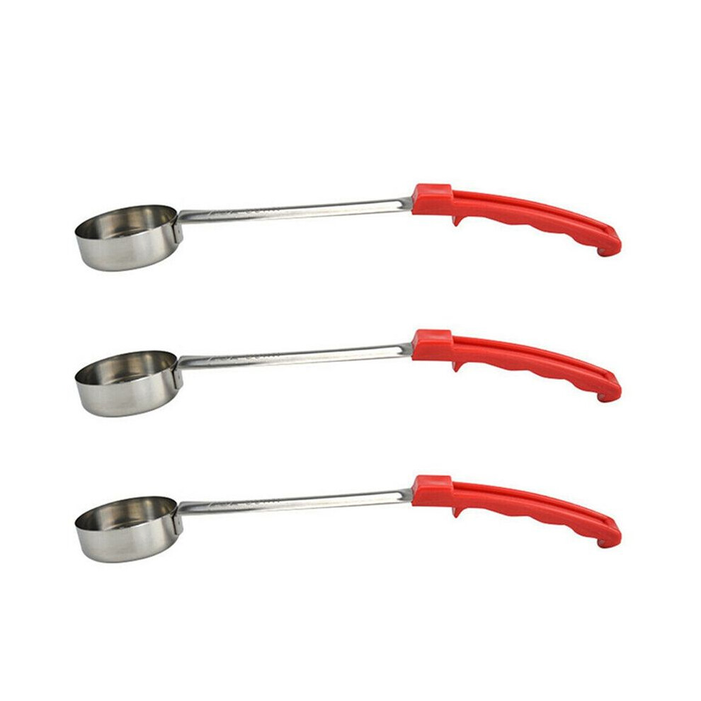 3X Pizza Spread Sauce Ladle Rubber Handle Flat Bottom Kitchen Cooking Spoon Stainless Steel Measuring Stir Soup Spoon 4711631941469