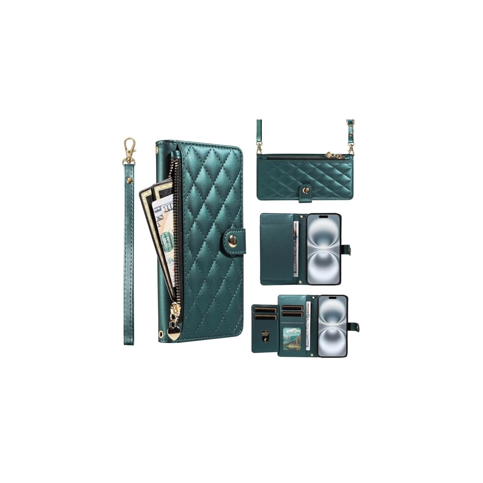 Wallet Case With Zipper, Card Holder, Kickstand, Crossbody Strap, Magnetic Closure, For Oppo A60 5G And A40 4G Blue 9330225955436