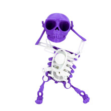 Halloween Skeleton Decoration Purple Wind Up Dancing Skull Toy, Funny 3D Desk Clockwork Gift for Party and Home
