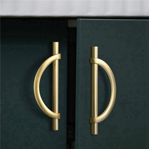 4Pcs Gold Cabinet Pulls Drawer Pulls Half Moon Shape Cabinet Pulls Drawer Dresser Handles Kitchen Cupboard Handles A 2