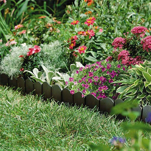 Garden Lawn Edging - 40 Pack Landscape Border Flexible Interlocking Edging Plastic Palisade Fence DIY Decorative 1