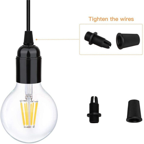 48-Pack Bakelite Lamp Holder E26/ E27 Light Socket Vintage Bulb Socket ES Screw Lampholder for Ceiling/Pendent/Floor