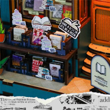 DIY Book Nook Kit 3D Wooden Puzzle Bookshelf Insert Decor DIY MiniDollhouse Model Bookshelf Insert Bookend Building