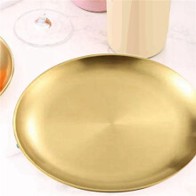 2X Stainless Steel Round Plate Camping Dishes Rust-Proof Stackable Food Serving Plate 26cm