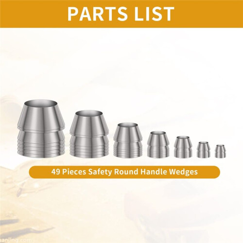 35 Pieces Safe Round Handle Wedges, Conical Mauls Handle Wedge Kit for Sledge Handle 1