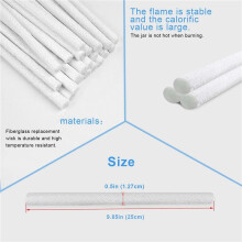 48Pcs Fiberglass Replacement Wicks, Oil Lamps Wicks, Candle Wine Bottles Wicks for Outdoor Tiki Torches,0.5 By 9.85 Inch