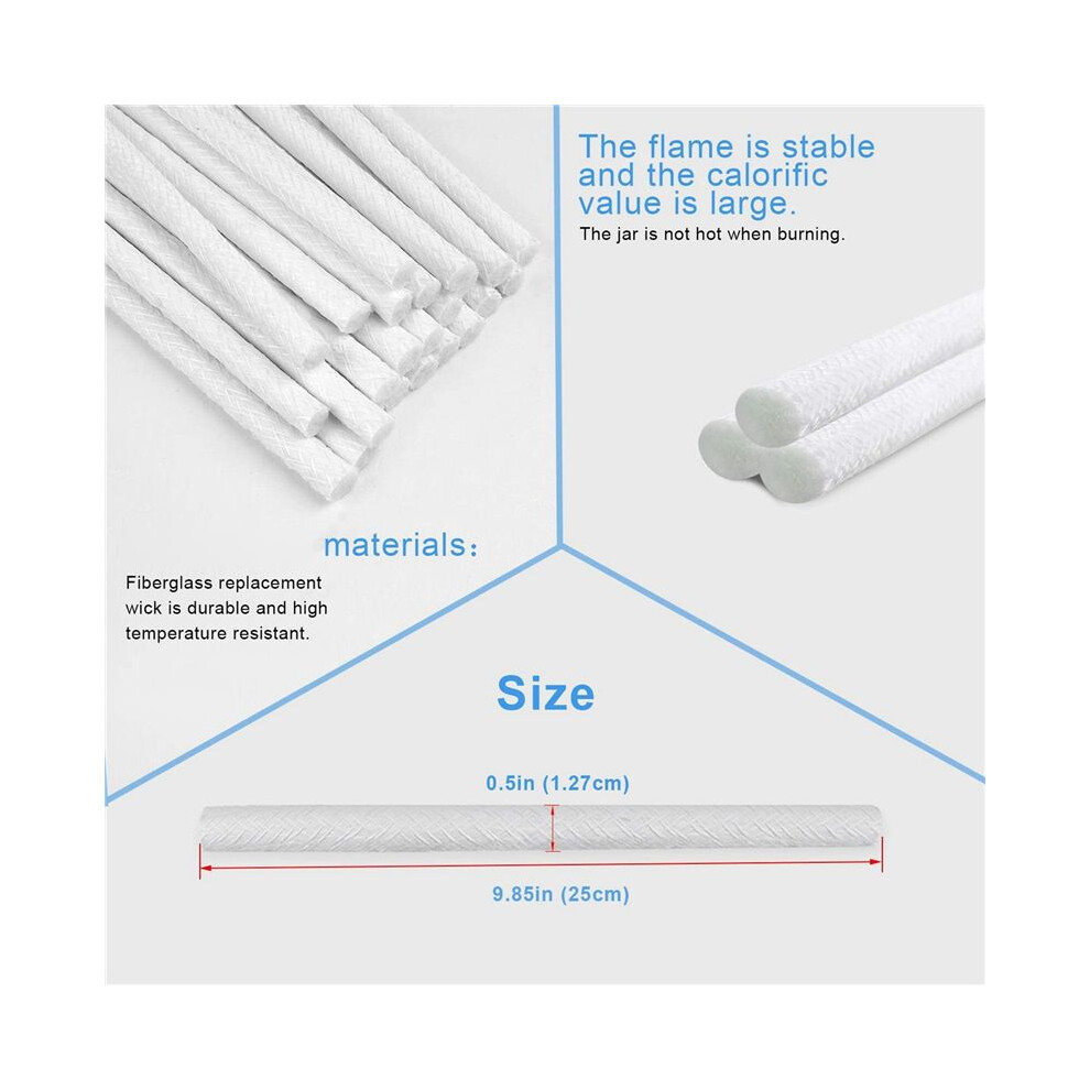 48Pcs Fiberglass Replacement Wicks, Oil Lamps Wicks, Candle Wine Bottles Wicks For Outdoor Tiki Torches,0.5 By 9.85 Inch 4711148153485