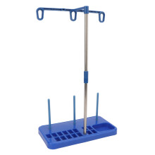 Embroidery Thread Holder with Hoop Stand, Three Spool Organizer, Foldable Blue Craft Storage