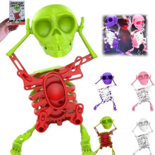 Halloween Skull Toy Wind Up Skeleton with Flexible Multi‑Joint Dancing Motion 3D Printed Figurine