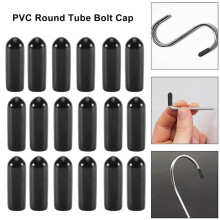2000Pcs Rubber End Caps 4mm ID PVC Round Tube Bolt Cap Cover Screw Thread Protectors Black