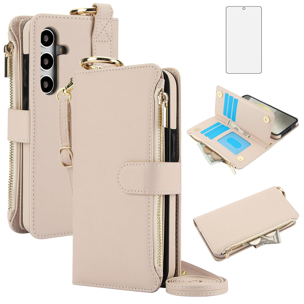 Wallet Case For Samsung Galaxy S24 Fe With Rfid Blocking, Card Holder And Detachable Crossbody Strap 9771547542797