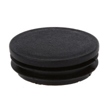 120 x Black Plastic 50mm Dia Round Tubing Tube Insert Caps Covers