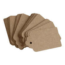 200x Rustic 40mmx70mm Scalloped Paper Card,Blank Brown Tag,Wedding Favour,Gift Tag,DIY Tag,Luggage Tag Small