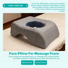 Face Pillow for Massage Foam Face Cradle Square Face Down Massage Pillow Comfortable Face Cushion Ergonomic Breathe Easy