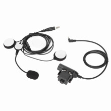 7,1 mm Motorradhelm-Headset mit U94 PTT, 2,5 mm Intercom, Schwarz