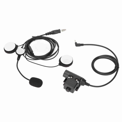 7,1 mm Motorradhelm-Headset mit U94 PTT, 2,5 mm Intercom, Schwarz