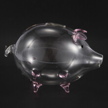 2X Pig Piggy Bank Money Boxes Coin Saving Box Cute Transparent Glass Souvenir Birthday Gift for Children Kids-