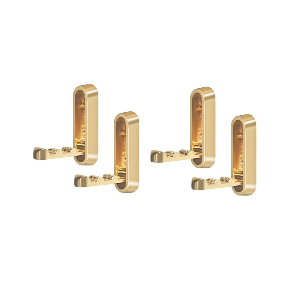 4Pcs Foldable Wall Hooks, Heavy Duty Zinc Alloy Folding Wall Hooks,Wall Mount Bathroom Foldable Towel Hooks Gold Saudism