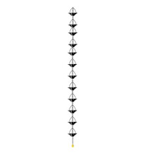 Lotus Rain Chain for Gutters, 8.5ft Metal Rainwater Catcher Chain With12 Cups, Decorative Downspout Alternative Black