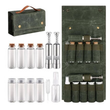 Portable Spice Bag for Travel, Camping Spice Kit with 8 Jars, 2 Salt/Pepper Grinders, 1 Oil Sprays Set