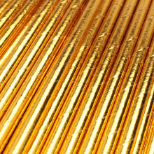 Gold Foil Paper Straws, Biodegradable Disposable Party Drinking Straws, Pack of 200 Holiday Celebrations