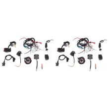2X ATV Wiring Harness Kit, with CDI Stator Regulator Ignition Solenoid Relay for GY6 125Cc 150Cc ATV 4-Stroke