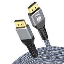 Rujcloud DisplayPort 1.4 Cable 6.6FT 8K 60Hz 4K 144Hz HDR Speed for Lenovo E27q20 Gaming PC Monitor