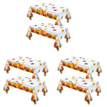 3X Nappe de Feuille D'Automne de Thanksgiving Nappe de Feuille D'érable D'Automne Nappe En Plastique Rectangulaire Imperméable