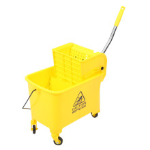 20L Commercial Mop Bucket with Side Press Wringer and Wheels for Hotel and Home Cleaning
